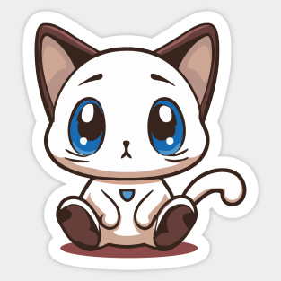 Blue eyes kawaii cat Sticker